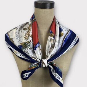 New Princess Cruises polyester Scarf  Blue/Red Design  30"x30"